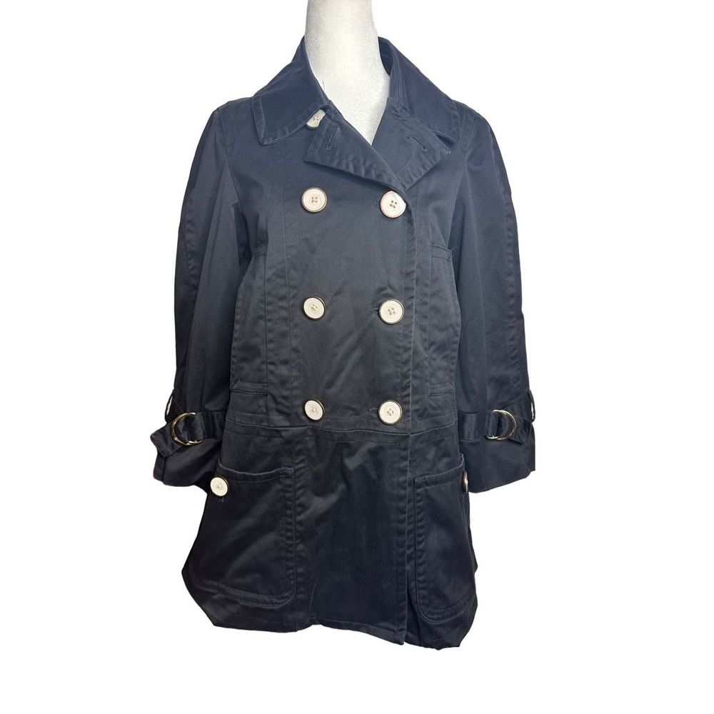 Marc‎ by Marc Jacobs Double Breasted Mid Black Trench Coat Size Small Women's